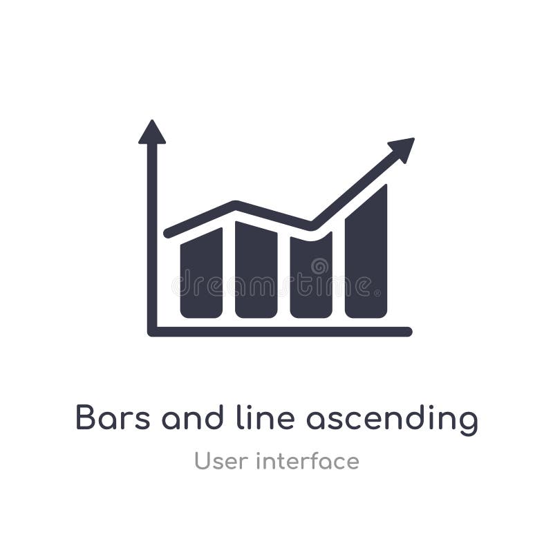 bars and line ascending of data analytics outline icon. isolated line vector illustration from user interface collection. editable vector illustration bars and line ascending of data analytics outline icon. isolated line vector illustration from user interface collection. editable vector illustration