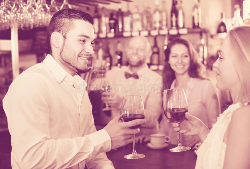 Bartender Entertaining Guests Stock Image Image of counter, entertainment 85623937