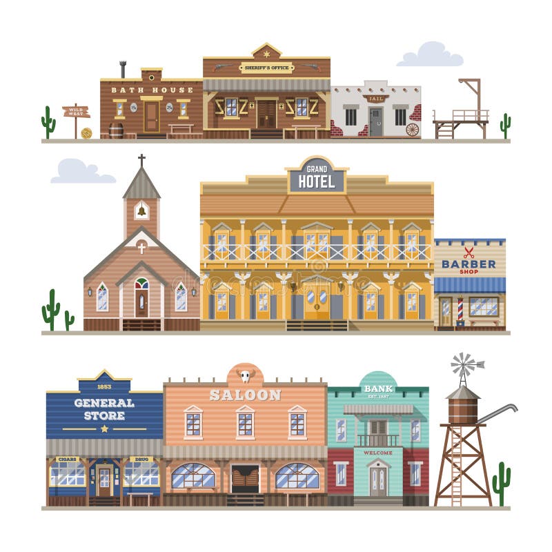 Saloon vector wild west building and western cowboys house or bar in street illustration wildly set of country landscape with architecture hotel store isolated on white background. Saloon vector wild west building and western cowboys house or bar in street illustration wildly set of country landscape with architecture hotel store isolated on white background.