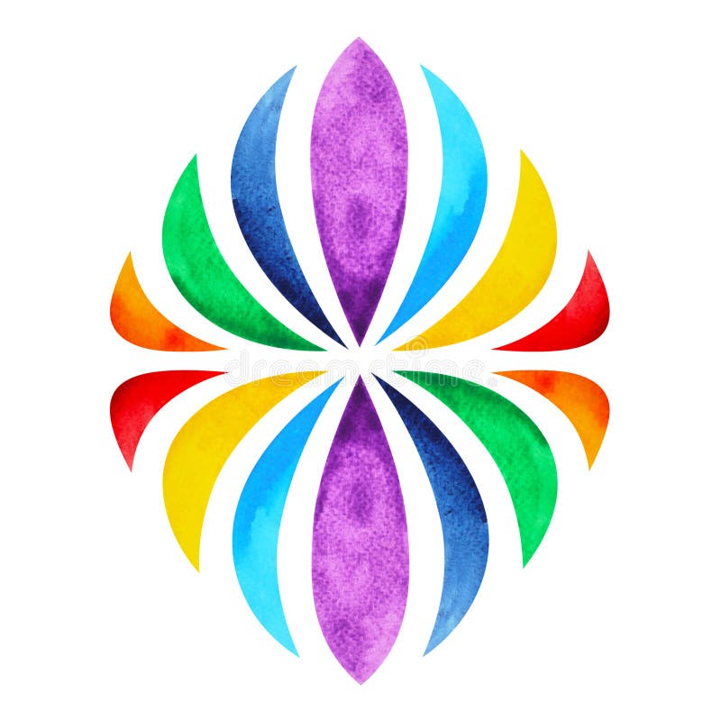Barwi chakra mandala symbolu pojęcie, akwarela obrazu ikona, ilustracyjny projekta znaka ręki rysunek ilustracja wektor Barwi chakra mandala symbolu pojęcie, akwarela obrazu ikona, ilustracyjny projekta znaka ręki rysunek ilustracja wektor