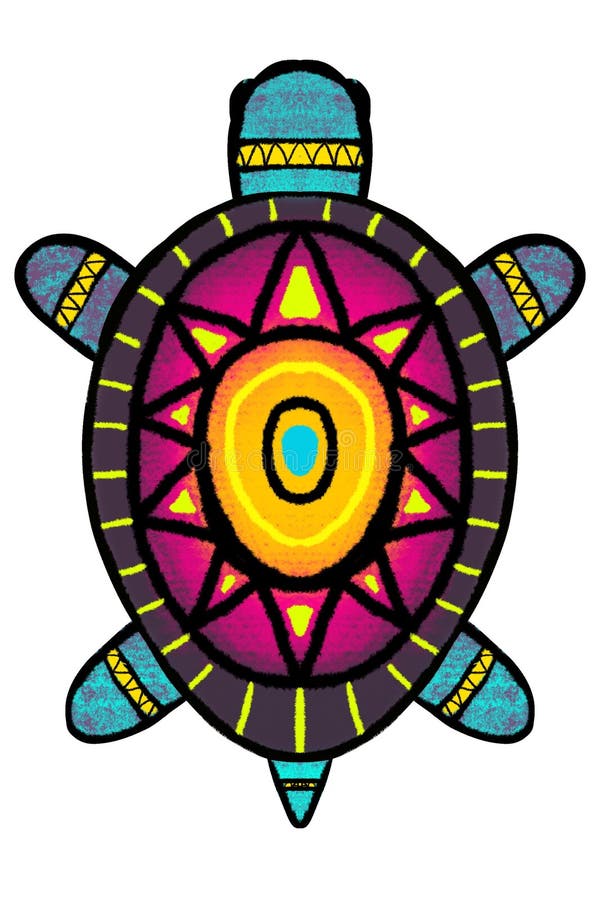 Barwi, stylizował, żółwia z ornamentem - ilustracja royalty ilustracja Barwi, stylizował, żółwia z ornamentem - ilustracja royalty ilustracja