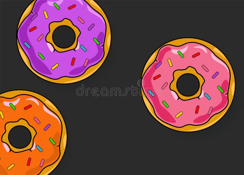 Barwioni donuts, wyśmienicie donuts odizolowywający royalty ilustracja Barwioni donuts, wyśmienicie donuts odizolowywający royalty ilustracja