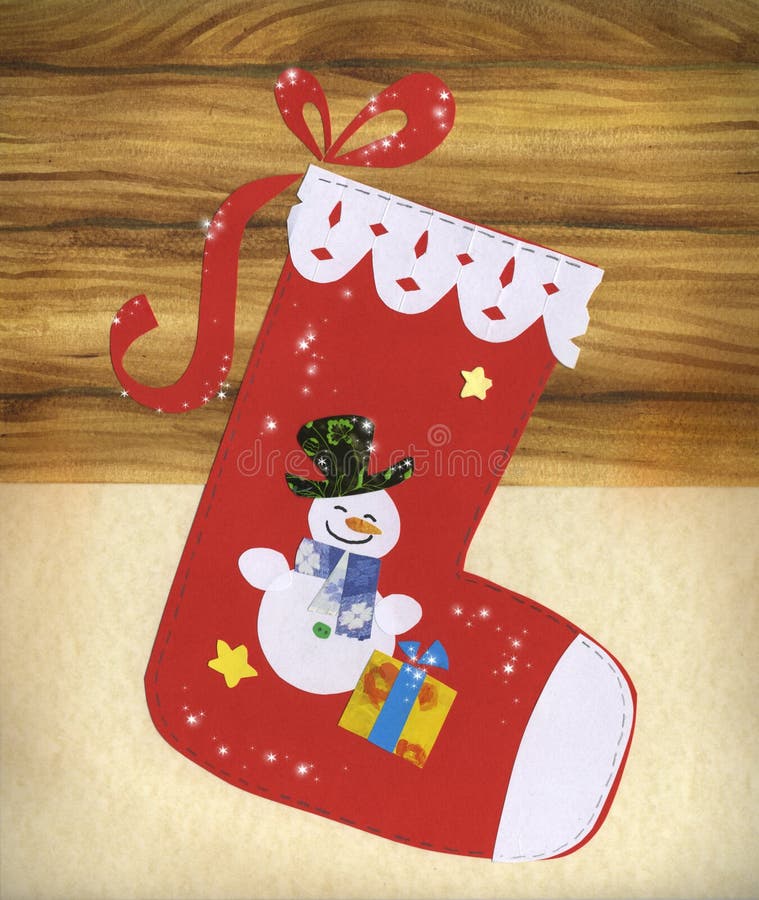 Bas rouge de Noël illustration stock Bas rouge de Noël illustration stock