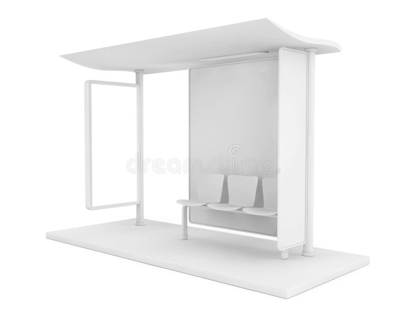 Bas Stop met Leeg Aanplakbord stock illustratie Bas Stop met Leeg Aanplakbord stock illustratie