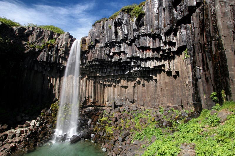 Basalt background_Svartifoss waterfall