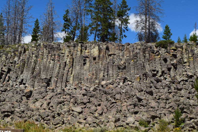Basalt in Columns Yellowstone National Park Stock Image Image of