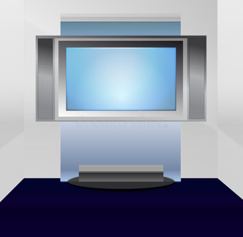 Basamento del plasma TV dello schermo piano royalty illustrazione gratis Basamento del plasma TV dello schermo piano royalty illustrazione gratis
