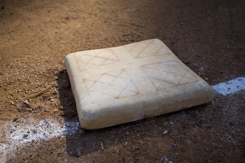 Horizontal image of a base on a baseball or softball field. Horizontal image of a base on a baseball or softball field