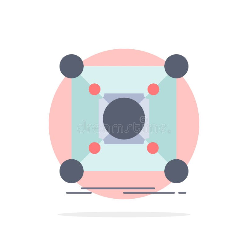 Base, center, connection, data, hub Flat Color Icon Vector stock illustration
