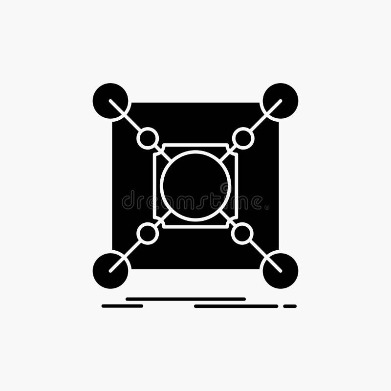 Base, center, connection, data, hub Glyph Icon. Vector isolated illustration stock illustration