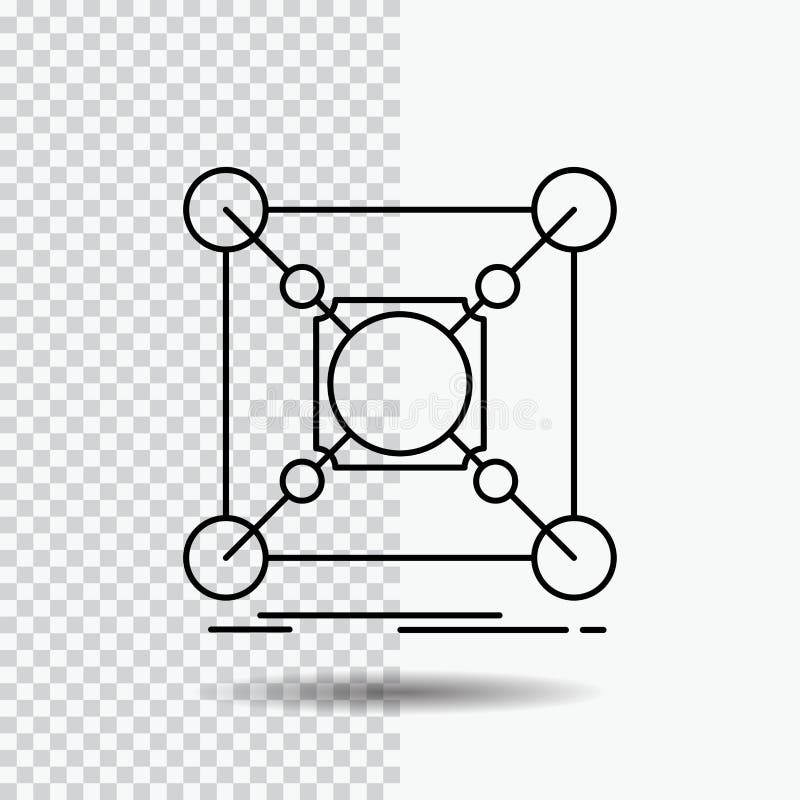 Base, center, connection, data, hub Line Icon on Transparent Background. Black Icon Vector Illustration royalty free illustration