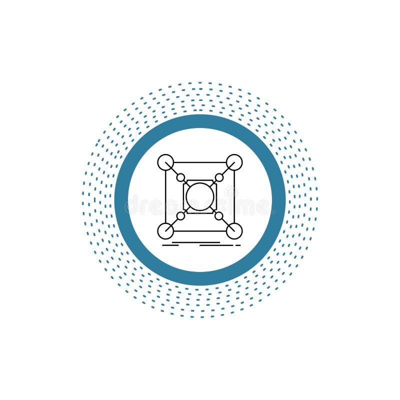 Base, center, connection, data, hub Line Icon. Vector isolated illustration royalty free illustration