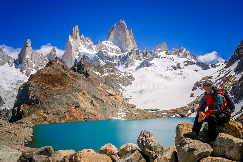 At the Base of Mount Fitz Roy Stock Photo - Image of explorer, altitude ...