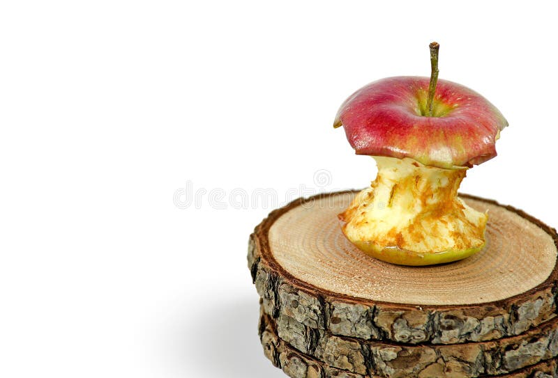 Base putrefacta de la manzana en la madera fotografía de archivo libre de regalías Base putrefacta de la manzana en la madera fotografía de archivo libre de regalías