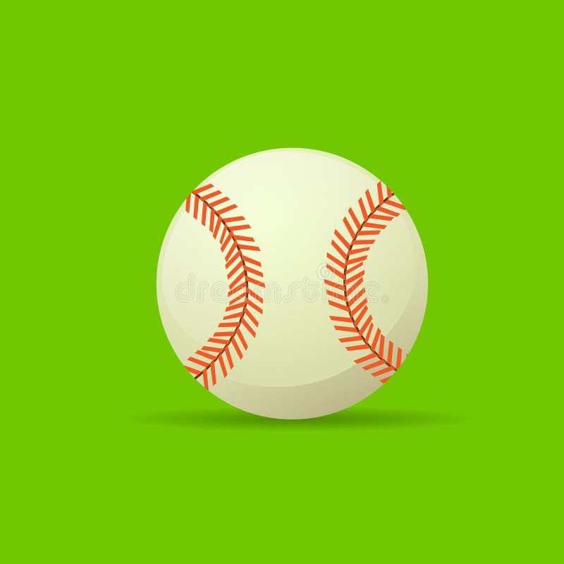 Baseball Ball Color Icon Flat Vector Stock Vector Illustration of