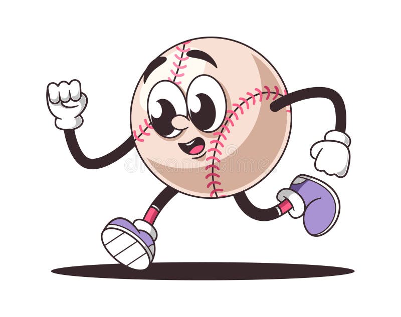 Baseball ball gamer running fast royalty free illustration