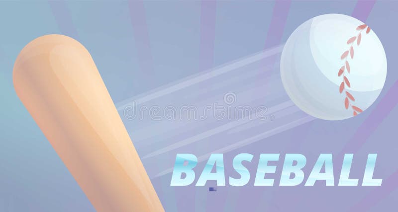Baseball bat and ball concept banner, cartoon style vector illustration Baseball bat and ball concept banner, cartoon style vector illustration