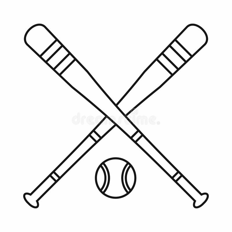 softball bats crossed clipart row