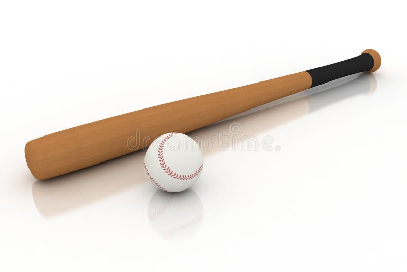 Baseball Bat and Ball Isolated Stock Illustration Illustration of