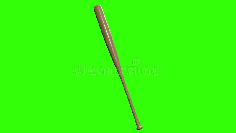 Baseball Bat on Green Screen Background. 3d Illustration Stock
