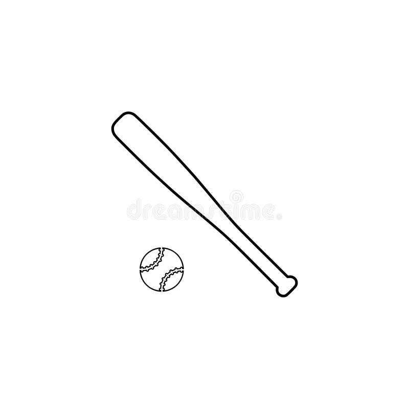 Baseball Bat Icon Isolated on White Background Stock Vector