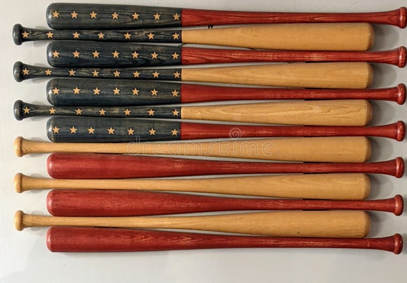 Baseball Bats Flag Wall Art Stock Photo Image of brown, iron 238150742