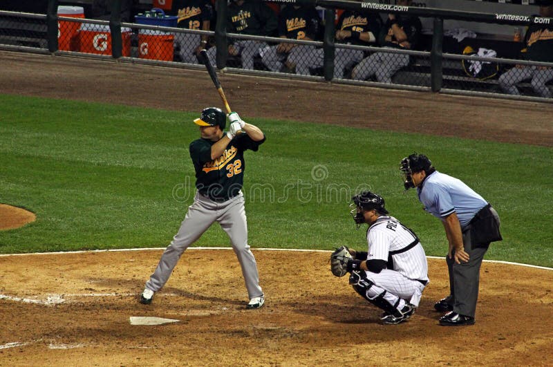 Baseball Batter Waiting To Hit Editorial Image Image of athletics