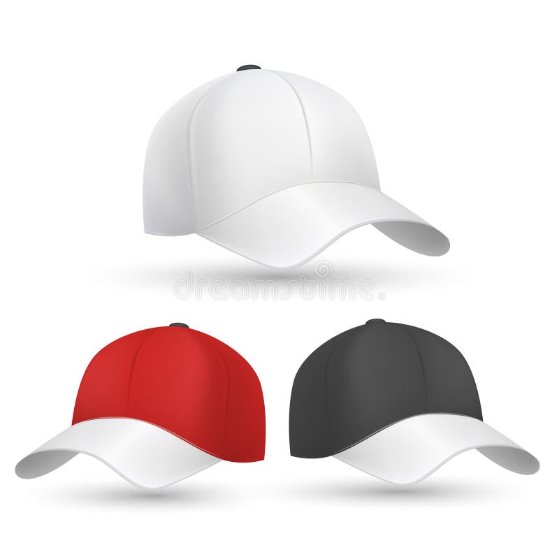 Realistic Front View White Baseball Cap Stock Vector (Royalty Free)  694295389