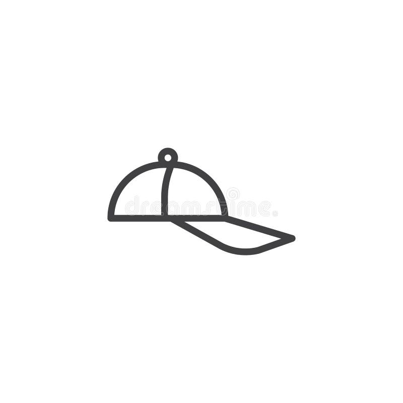 Baseball Cap Outline Icon Stock Vector Illustration Of Baseball