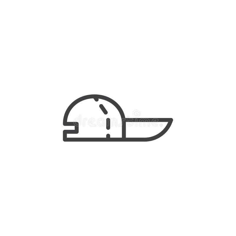 Baseball cap outline icon stock vector. Illustration of ...