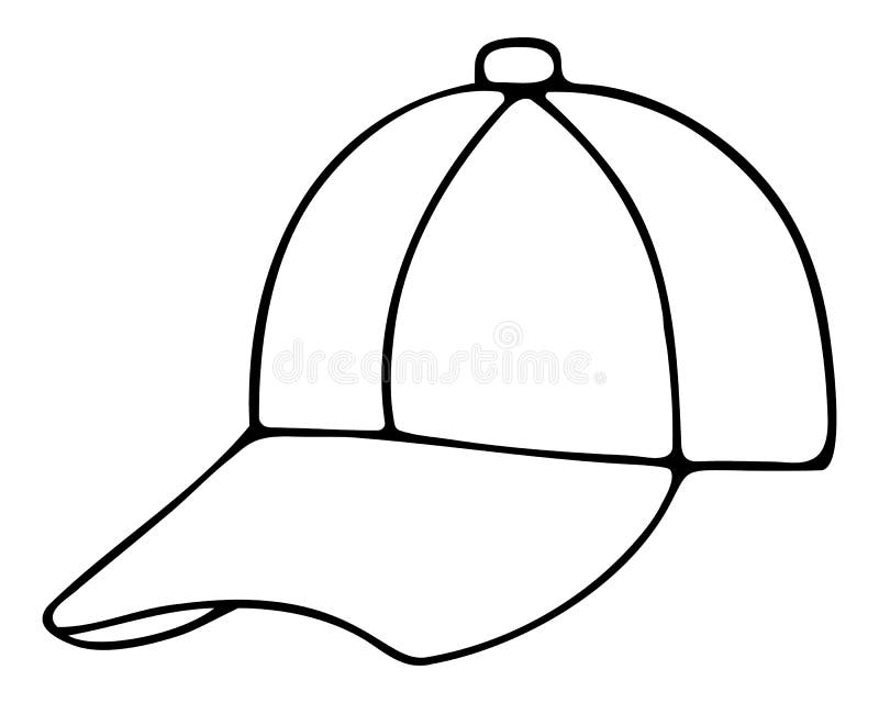 Baseball Cap. Sketch. Unisex Cap. Vector Illustration. Outline on an ...