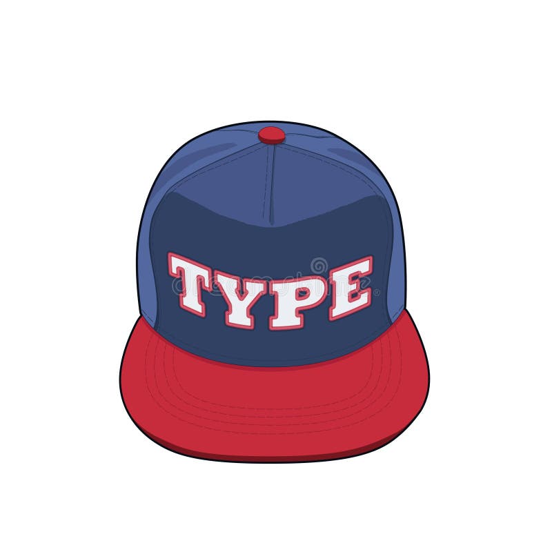 Baseball Cap Type Embroidery Hip Hop Design Hat Isolated Vector