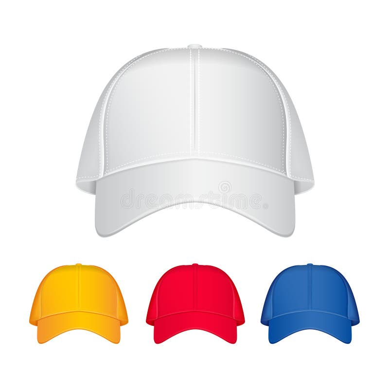 Baseball Cap. Vector Realistic Illustration. Front View Stock Vector