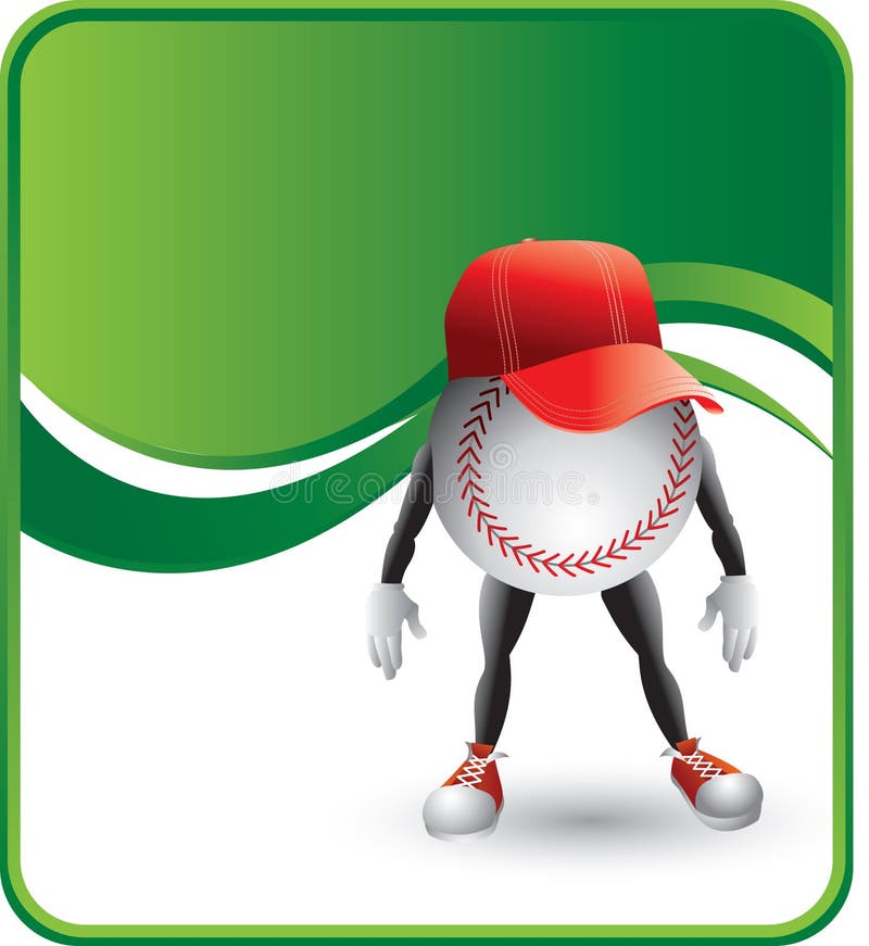 Baseball cartoon character wearing a hat