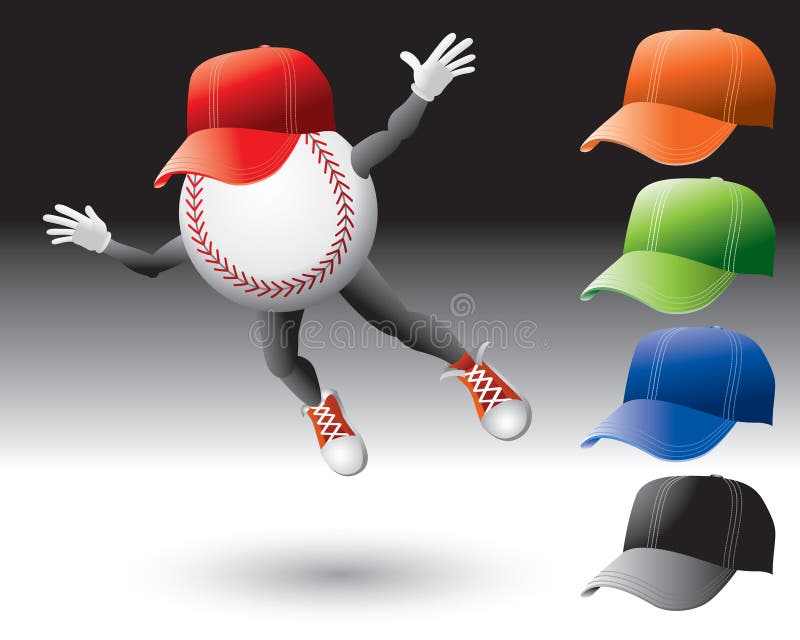 Baseball character with hats