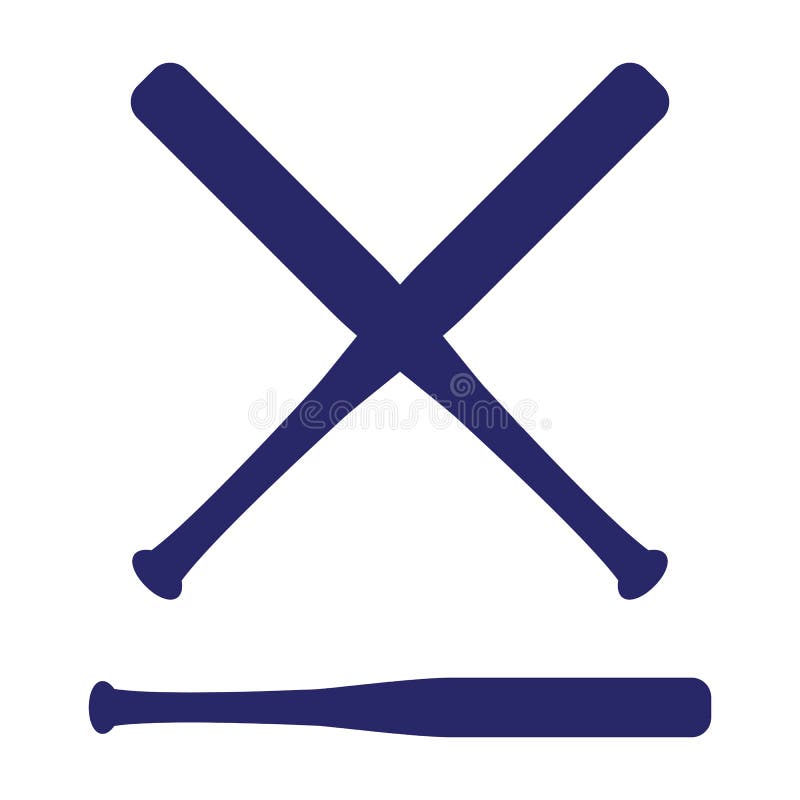 Baseball Crossed Bats. Criss Cross Bats. Flat Vector Illustration Stock