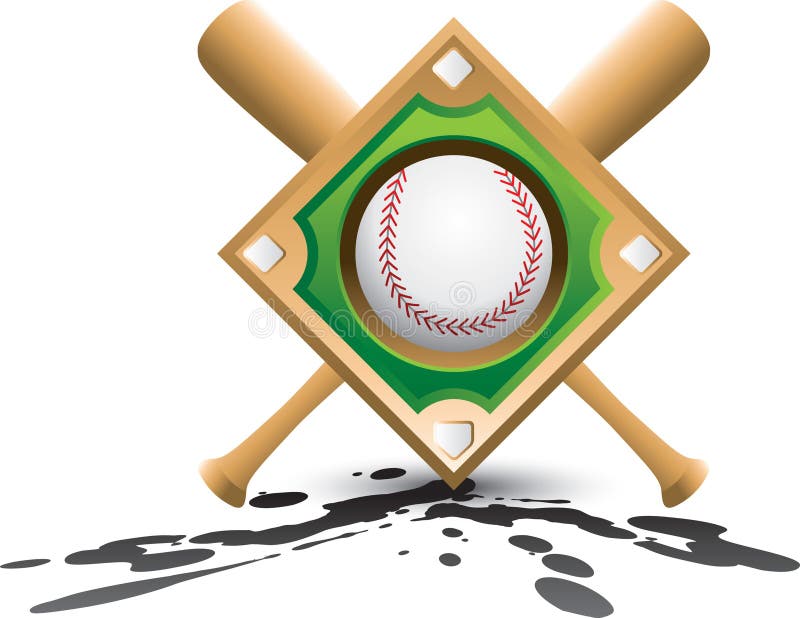 Baseball Diamond and Bats on Splatter Stock Vector Illustration of