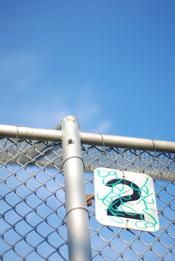 Baseball Diamond with the Number 2 on Fence Stock Photo Image of