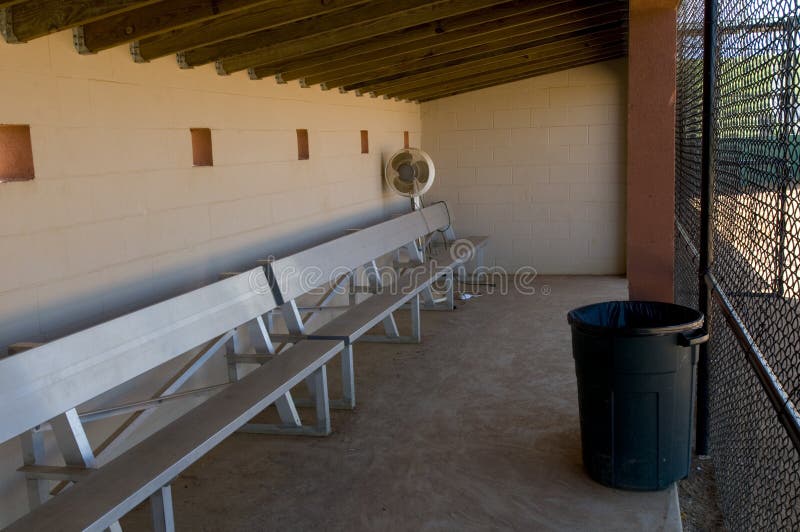 Baseball Dugout stock image. Image of fence, benches, metal 7575583