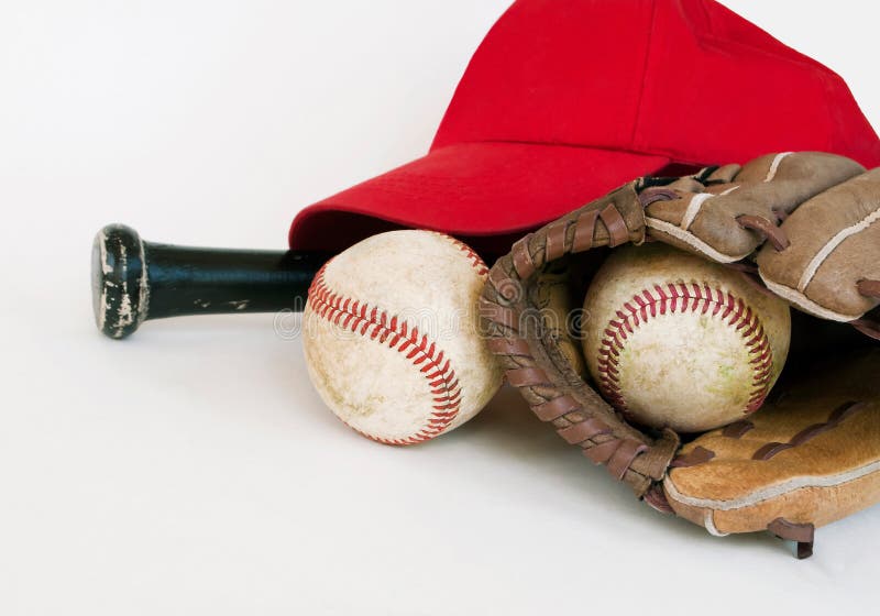 Baseball equipment isolated-1 stock photography