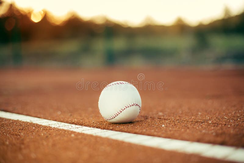 The baseball ball on pitchers mound. The baseball ball on pitchers mound.