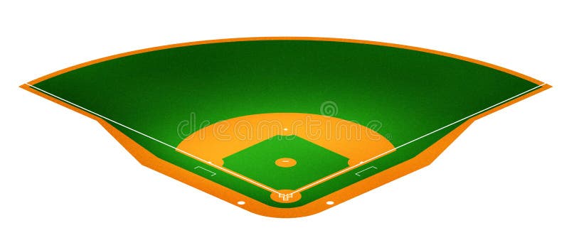 Illustration of Baseball field on white background