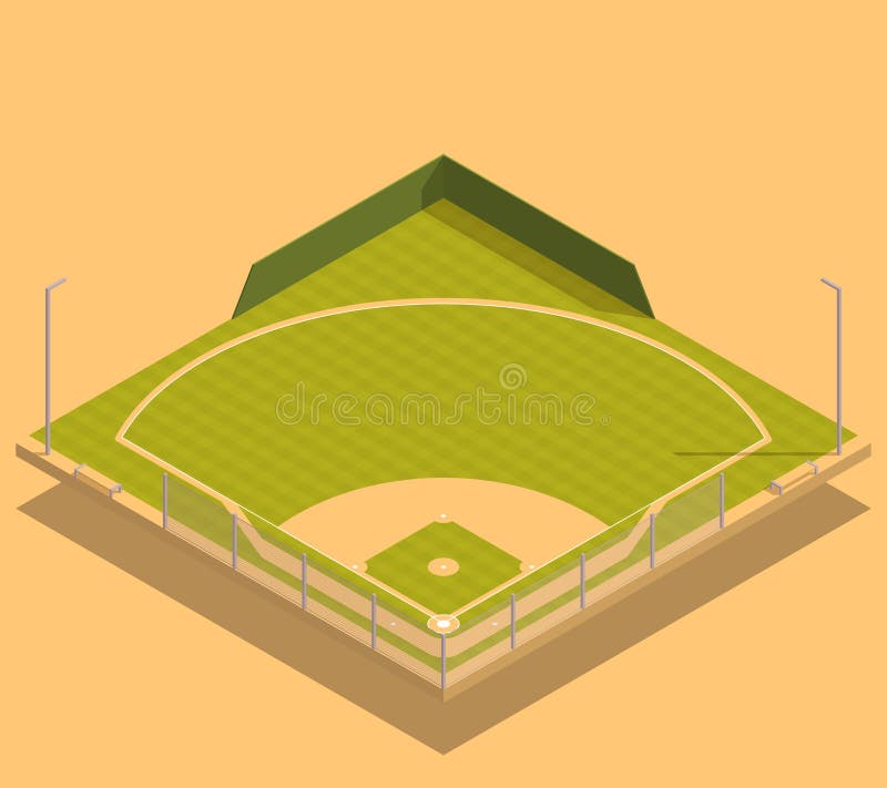 Baseball Field Isometric Composition Stock Vector Illustration of