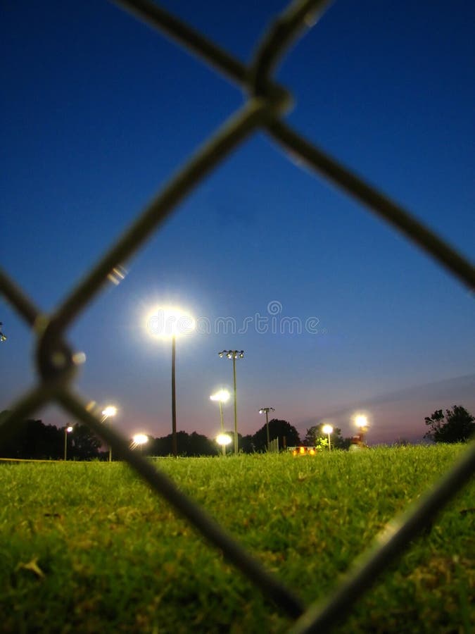 Baseball Field Under Lights Stock Image Image of night, pastime 2346259