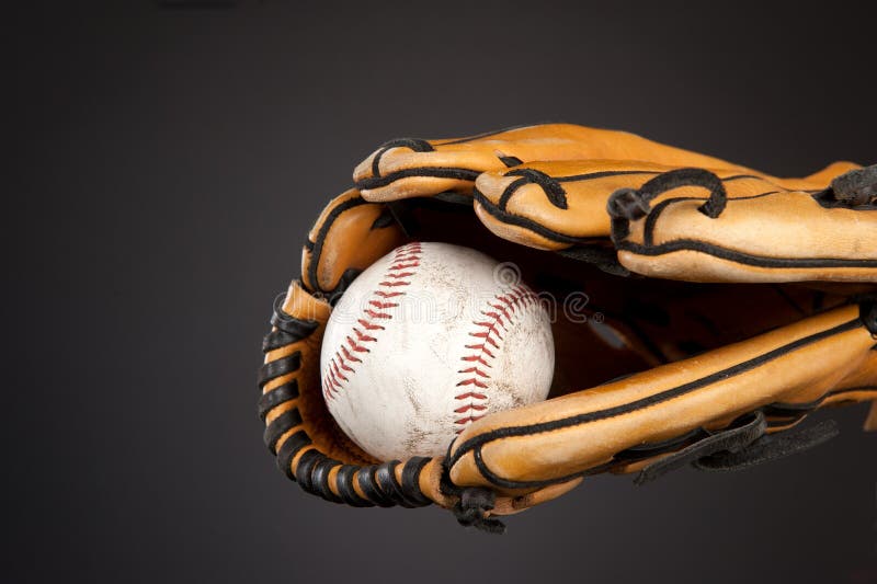 Baseball and glove stock image