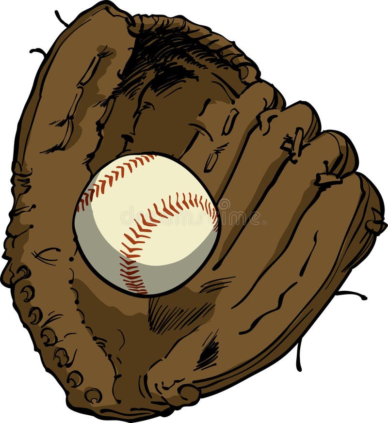 Baseball glove drawing stock vector. Illustration of catcher 22416972