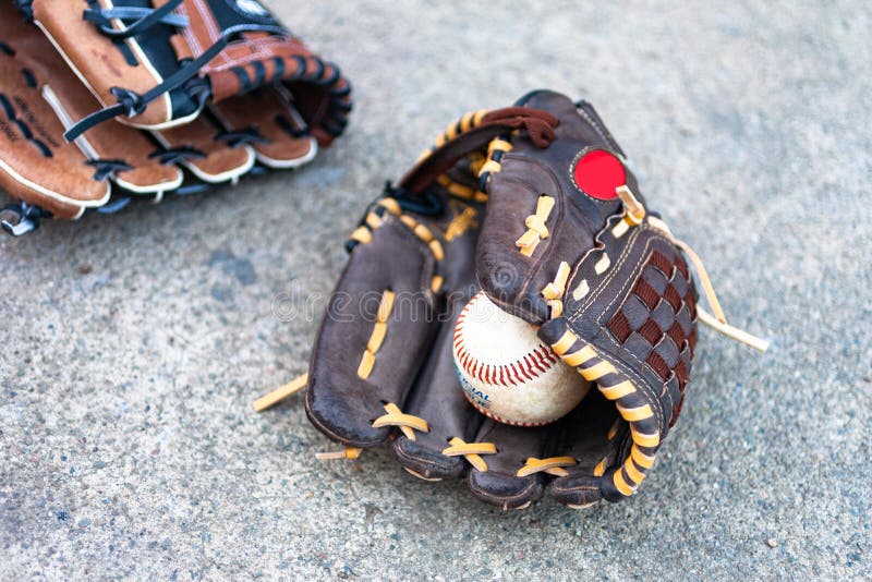 Baseball Glove with Ball Inside Stock Image Image of inside, sports