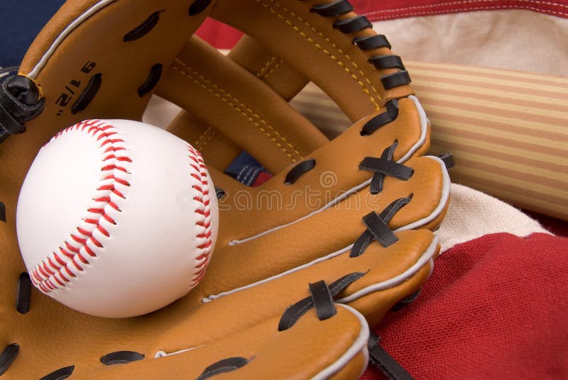 Baseball Glove, Bat and Ball on Stock Image Image of pastime, play
