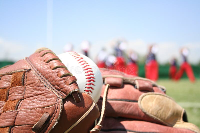 Baseball Glove and Team in the Background Stock Photo Image of sports