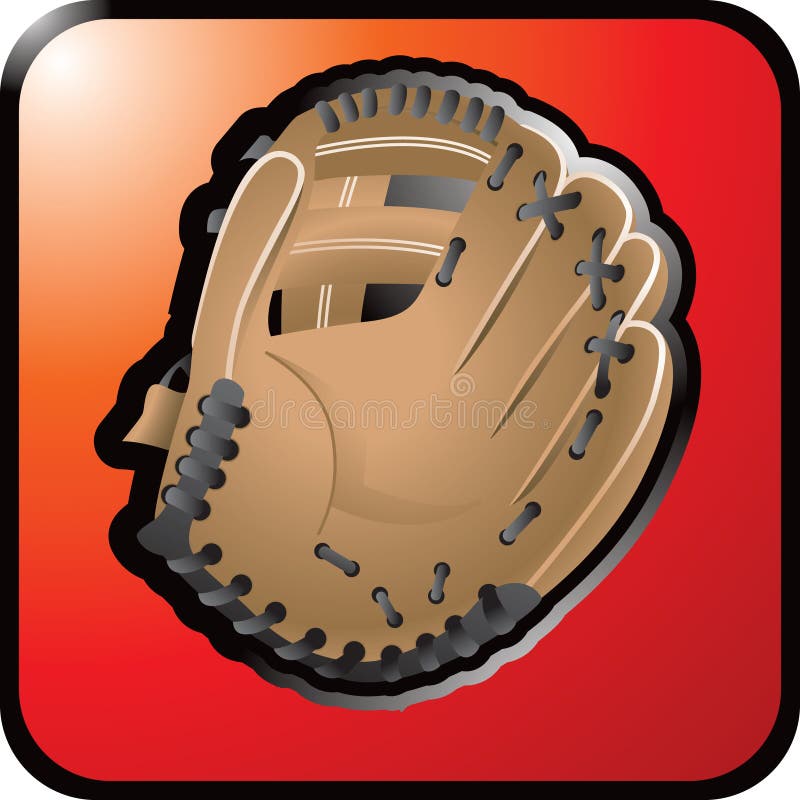 Baseball Glove  Red Icon Picture. Image 8984375